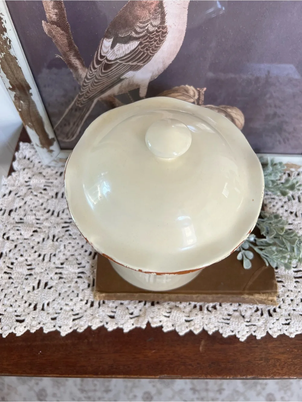 Vietri Cream Terracotta Glazed Canister with Lid